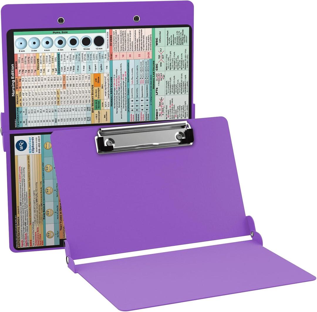 Foldable Clipboard by WhiteCoat Clipboard- Lilac - Nursing Edition Aluminum