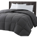 COHOME Premium Queen Size Comforter, All-Season Quilted Down Alternative Duvet Insert, Luxury Hotel GentleSoft Comforter with Anti-Clump Tech & 8 Tabs - Reversible - Dark Grey 88 x88 inches