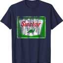 Dinosaur Gas Station Vintage Retro Mens Womens and Kids T-Shirt (Blue, XXL)