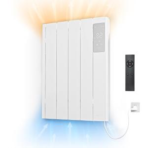 800W Convection Wall Panel Heater - Electric Heater for Indoor Use, Quiet Fan-less Design, Energy Efficient Heating with Remote Control, 24h Timer, Child Lock