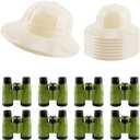 Puteraya 8 Pcs Kids Safari Party Favors Kit 8 Explorer Hats 8 Plastic Binoculars Toys for Boys Girls Jungle Pretend Play Bird Watching Costume Dress Up Gifts