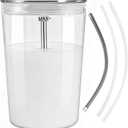 Glass Milk Container with Stainless Steel Milk Pipe Casing and HP3 Adapter Compatible with Jura Coffee Machine Models E8, S8, Z8, Z6 (16.9oz) Replaceable for 72570