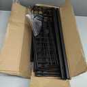 Towel Racks for Bathroom Over The Door Towel Racks Towel Storage Organizer with Metal Shelf Basket for Bathroom Rv Camper (7-Tier Black with Brown Plank)