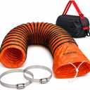 8 Inch Flexible PVC Duct Hose, 25 FT Orange Exhaust Hose