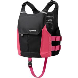 Gogokids Swim Vest for Kid, Lightweight Low Profile Swimming Aid | Front Pocket, Adjustable Buckles, Reflective Strips, Floaties for Swimming, Youth Swim Vest for Kayaking and Boating Size: Teen (75-125 lbs)