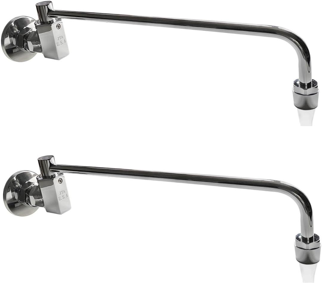 Sunrise Heavy Duty 12" Automatic Water Flow Swing Faucet for Commercial Grade Wok Range, Wall Mounted (2)