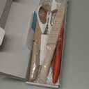 Astercook Knife Set, 13 Pieces Kitchen Knives Set with Healthy Anti-Rust Coating, Dishwasher Safe, Stainless Steel Chef Knife Sets with 6 Blade Guards, Perfect Holiday Gifts for Kitchen (Large, Cream)