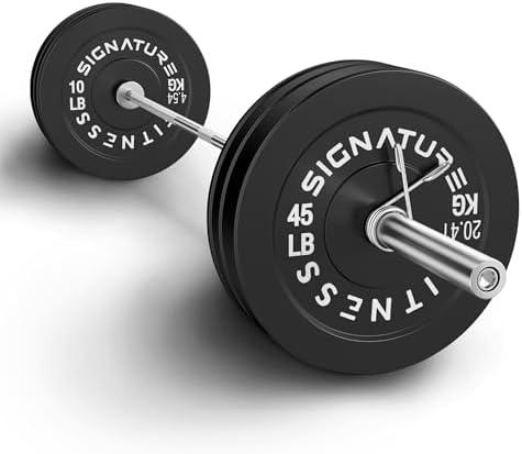 Fitvids Olympic 2" Bumper Plates Set Weight Plates Set & 7FT Olympic Barbell Bar(100 Pounds Total)