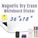 Magnetic Whiteboard Sticker - Adhesive Backing 36'' x 18'' Dry Erase Board for Wall Whiteboard Contact Paper for Office Home Include Starter Kit