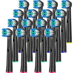 Toothbrush Heads Compatible with Oral B Electric Toothbrush,16Pcs Black Precision Standard Brush Heads, Medium Brush