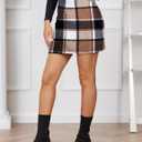 SANGTREE Women's High Waist Skirt Bodycon Pencil Wool Mini Skirts (L)