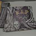 26 Inch Halloween Graveyard Tombstones Yard Stakes Signs Large 6 Styles Outdoor Headstones for Cemetery Halloween RIP Graveyard Tombstones Outdoor Props Yard Decorations with Metal Stakes