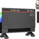 Hawkrown 1800W Smart Electric Panel Space Heater with Bluetooth Speaker, Lyric Display & RGB Lights, 6-in-1Heater Fan, App/Voice/Remote/Touch Control, Wall-Mount or Freestanding, Works with Alexa