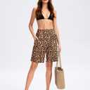 Viodia Women's 9" Long Swim Board Shorts with Pockets High Waisted Beach Swimsuits Knee Length Short for Women with Liner (XXL)