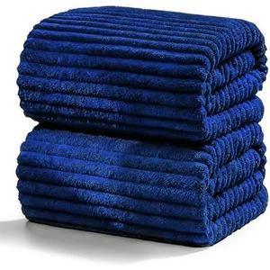 ZatreckI Luxury Extra Large Bath Towels Super Soft Highly Absorbent Microfibers Quick Dry Bath Towels Large for Bathroom (Navy Blue, 2Piece(60"x30")