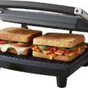 Panini Press Gourmet Grilled Cheese and Sandwich Maker - Electric Indoor Grill with Drip Tray for Healthy Cooking Options (Silver)