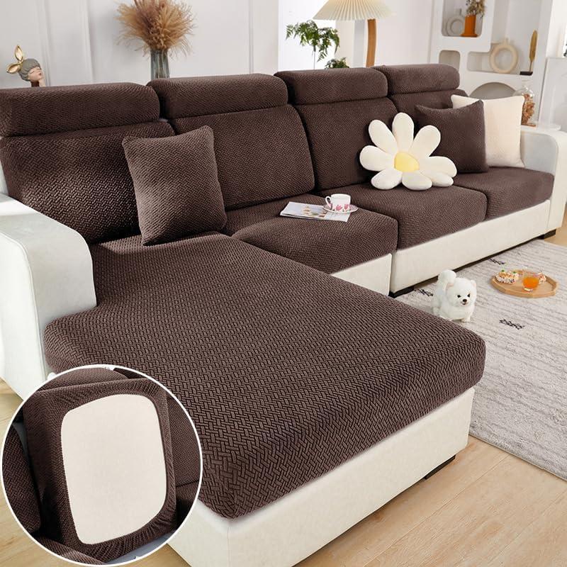 Soothing Home Sofa Covers, Sofa Hero Covers for Couch, Couch Cushion Covers, Sofa Covers Washable Sectional Couchs Covers Stretch Slipcovers for Pets (Brown,Large Single Seat Cover)