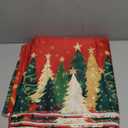 Horaldaily Christmas Tablecloth 60120 Inch Rectangular, Winter Stars Trees Red Washable Seasonal Table Cover for Party Picnic Dinner Decor