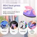 Honoson Mini Craft Iron Mini Heat Press Small Iron 3.93 x 2.36 x 2.76 Portable Tiny Flatiron with Charging Base Accessory for Fuse Bead Patch DIY Heat Transfer Vinyl(Dark Pink, Light Purple)