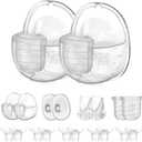 Two Full S32 Breast Pump Set with 10pcs 13/15/17/19/21mm Flange Inserts for NCVI/NICEGREEN/Nuliie/Zooawa/Sunnaltree S32 Pump,Including 24mm Flange,Valve,Diaphragm,Collector,Flange Inserts