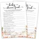 Baby Shower Game Cards, Fall Baby Shower Feud Game Kit, Gender Reveal Party Supplies Favors, Pumpkins Baby Shower Activity Decorations, Baby Shower Gifts, 25 Game Cards Included -03