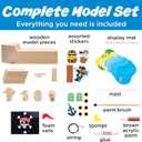 Creativity for Kids Buildeez! Easy Wooden Model Set: Pirate Ship, Sea Skull - DIY Arts & Crafts Kit, STEM Toys and Gift for Kids, Boat Toys for Boys (Ages 5+)