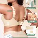 LEVAO Jelly Wireless Bra for Women, Seamless Deep V Neck Push Up Bralette, Supportive Comfortable No Underwire Everyday Bra, XL