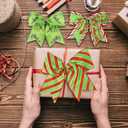 12 Pcs Red Green Christmas Bows,6 Inch Large Wreaths Bows for Tree Gift Wrapping Garland,Christmas Decoration Holiday Party Crafts Xmas Tree Ribbon Ornaments (Pattern)