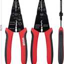 WGGE WG-015 Professional 8-inch Wire Stripper/Crimping Tool, Cable Cutter/Crimper, Wiring and Multi-Function Hand Tool, Red With Black