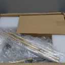 36" Gold Dining Room Light Fixture, No Assembly Required 6-Lights Kitchen Chandelier for Dining Room with White Fabric Shade, Chandelier Ceiling Light Fixture for Kitchen Island Bulb Not Included