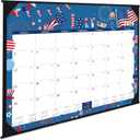 Desk Calendar 2026-2027, July 2026 - December 2027, 22"17", 18 Monthly Large Desk Calendar 2026-2027, 2 Corner Protectors & 2 Hanging Hooks, Large Ruled Blocks