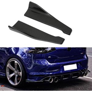 Universal Car Rear Bumper Lip Splitters Fins Spoiler Canards Diffuser Side Fin Scratch Black Mudguards Protector - Carbon Fiber,B