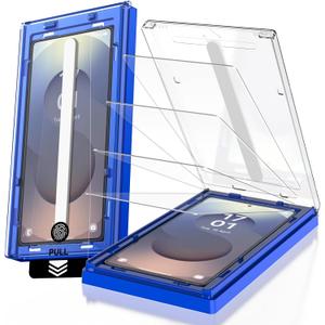 EZ-GLAZ-4 Pack for Samsung Galaxy S25 Ultra Screen Protector [6.9"], 100% Fingerprint Unlock, 9H Tempered Glass, Scratch Resistant, 100% Bubble-Free, HD Clear, Case Friendly with Installation Box