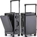 feilario 20" Aluminium Frame Hardside PC Carry on Luggage - Wide Handle Double Spinner Wheels Suitcase with TSA lock