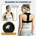 Posture Corrector for Women and Men, Adjustable Upper Back Brace, Breathable Back Support Straightener, Providing Pain Relief from Lumbar, Neck, Shoulder, and Clavicle. (1) (Black)