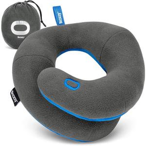 BCOZZY Kids Travel Neck Pillow (3-7 Y/O)- Patented Soft Toddler Pillow for Head & Chin Support in Car Seat, Airplane, and Road Trip Sleeping. Adjustable Size. Fully Washable. Carry Bag. Small, Gray