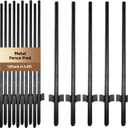 10 Pack Metal Fence Post, 4.8FT Heavy Duty Garden Fence Post for Wire Fence, Fence Posts No Dig U Post for Lawn, Garden, Farm