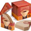 Metflavor 500 Count Cone Coffee Filters #4, Disposable Unbleached Coffee Filters 8-12 Cup, 5 Individual Packs for Easy Storage, Compatible with Ninja Pour Over Coffee Dripper, No Leak, Tear-Resistant