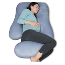 MOON PARK Pregnancy Pillows for Sleeping - U Shaped Full Body Maternity Pillow with Removable Cover - Support for Back, Legs, Belly, HIPS - 57 Inch Pregnancy Pillow for Women - Grey