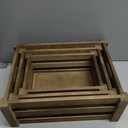 Lawei Set of 3 Wood Nesting Storage Crates with Handle, Rustic Farmhouse Decorative Wooden Crates Distressed Crates Storage Container for Display, Large Vintage Wood Decor Crates Wooden Baskets