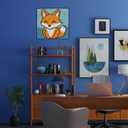 YP Latch Hook Kits for Kids Adults DIY Rug Tapestry Kits with Printed Canvas Embroidery Kits Festival Gifts Home Decoration (Fox,11.8inch X 11.8inch)