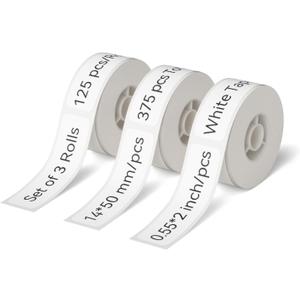 NIIMBOT Thermal Label 3 Rolls Set Home School Office Storage and Organization for NIIMBOT D11 D110 D101 H1S Label Maker (1450WHITE)