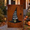 2 x Halloween Decorations Outdoor - Feminist Witch Hat Halloween Garden Flag | Halloween Decor Party Favors Supplies Double Sided Backdrop Banner | Halloween Accessories Outdoor Outside Decor for Garden Yard Porch Patio Lawn