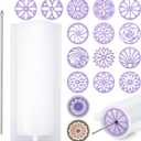 Tessco 16 Pcs Soap Kaleidoscope Pull Through Mold Big Silicone Tube Column Mold Embed Molds Making Supplies with 14 Flower Templates Swirl Tool 11.8'' Stick for DIY Soap Candle Cake Making