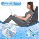 puredown 12" Bed Wedge Pillow, Cooling Wedge Pillows for Headboard, Pillow Wedge for Nighttime Acid Reflux, Lumbar & Back Support, Leg Elevation Therapy, Snore Reduction Aid