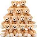 MaoGoLan 13Pcs Bulk Teddy Bears Stuffed Animals Baby Shower, Soft Small Stuffed Teddy Bears in Bulk, 13.5" Cuddly Mini Bears Centerpiece Baby Shower, Wedding, Party, Engagement, Tan