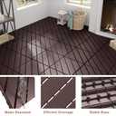 VANCASTLE 36 Pack Interlocking Deck Tiles, 12"x12" Patio Pavers, Heavy Duty Plastic Outdoor Flooring with Drainage, Waterproof Non-Slip Snap-Together Tiles for Balcony, Poolside, Garage, Dark Brown