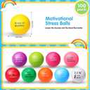 Sotiff 100 Pcs Stress Balls Bulk for Adults Colorful Foam Stress Relief Gift Toys with Motivational Quotes Squeeze Balls for Office Relief Employee Appreciation(Ten Colors,Inspirational)