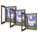 [3-Pack] Kids Art Frames, 8.5x11 Front Opening Kids Artwork Frames Changeable, Brown Artwork Display Storage Frame for Wall, Holds 50 Pcs, for 3D Picture, Crafts, Hanging Art, Portfolio