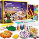 National Geographic Mega Arts and Crafts Kit for Kids Mosaic Kit, Marbling Paint Kit & Air Dry Clay Pottery Kit Art Projects for Kids Ages 8-12, Crafts for Girls and Boys
